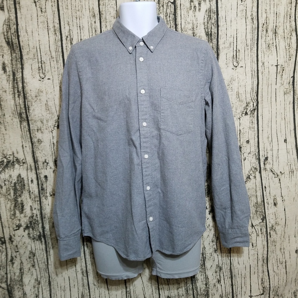 Everlane Mens Button shirt, Medium, gray